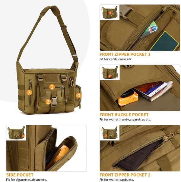 Military Tactical Sling Bag Molle Waterproof Shoulder Bag Me