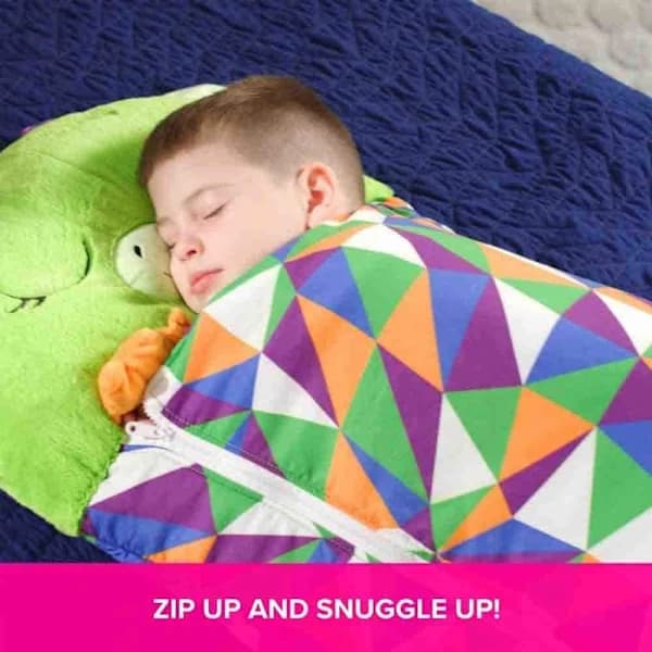 Happy Nappers Stor Lek Kudde och Sovsäck, Roliga Barnpyjamas Sovsäckar i Ett Stycke, För Överraskade Barn (Rosa) NO:5