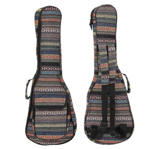 NestNiche Ukulele Bag, Ukulele Case, 4-String Guitar Double Shoulder Strap Bag Thick Padded with Adjustable Straps for Travel Performance C [DB]