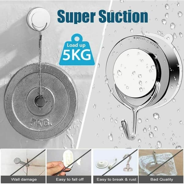 Vacuum Suction Cup Hook, Suction Cup Hook for Bathroom, Toilet, Kitchen, Suction Wall Hook, L