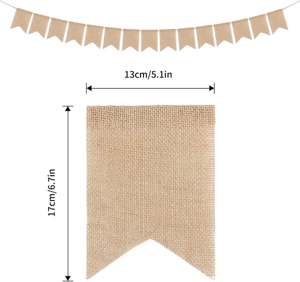 Jute girlander banner og vimpelflagg 4,5M Jute vimpel-FY-