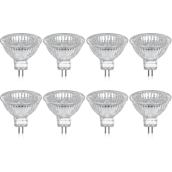 8-pack GU5.3 MR16 35W 12V halogenlampor - varmvit 2800K, dimbara
