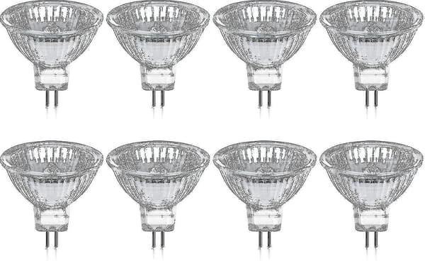 8-pakning GU5.3 MR16 35W 12V halogenpærer - varmhvit 2800K, dimbare