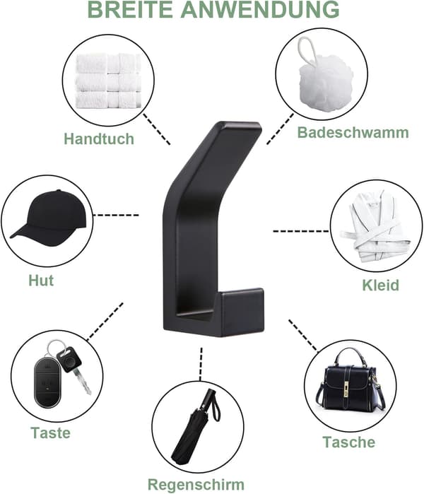 6-pak selvklæbende kroge, dobbelt badeværelseshåndklædekroge, sæt