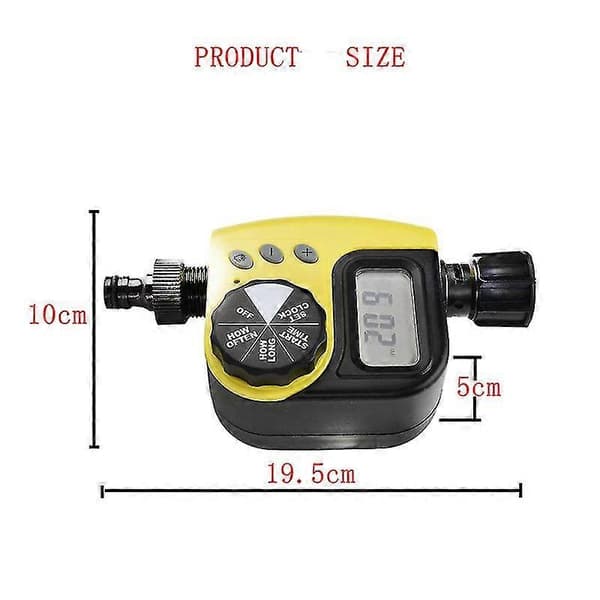 Automatisk vanningstimer, programmerbar digital slangkrans-timer smart sprinkler vanningssystem (1 stk, gul)