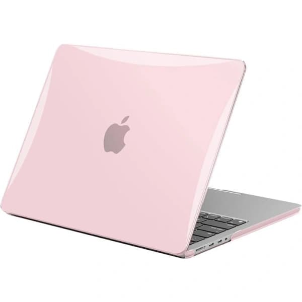Hard Shell Case for MacBook Air 13.6  \" M2 M3 M4, Touch ID Compatible Color: Crystal Pink