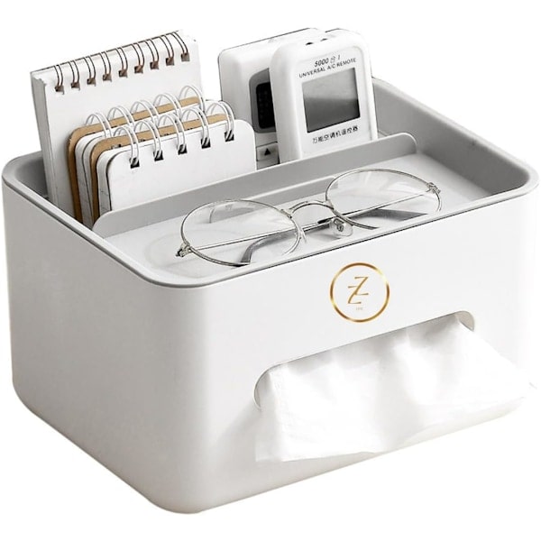 Tissue Box Organizer with Storage, Napkin Holder