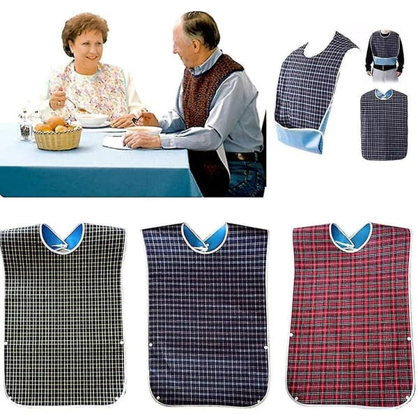 3-pak voksenhaklapper med smulelomme - Vaskbare voksenhaklapper, store (78*44cm)-FA-