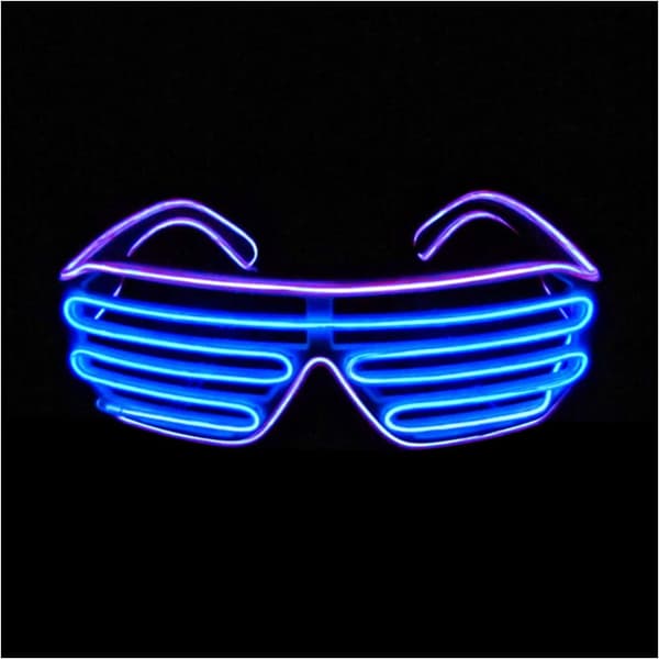 Shutter EL Wire Neon Lasit Vilkkuvat LED Aurinkolasit Valoisa C