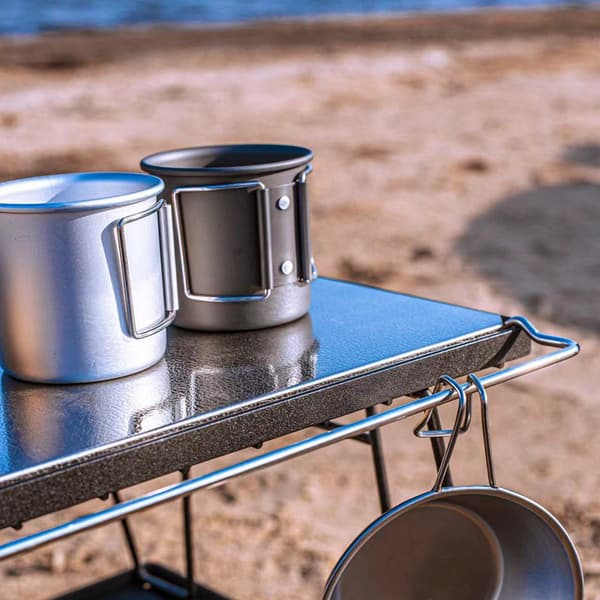 Fällbar liten tekopp för utomhuscamping, bärbar ultralätt aluminium
