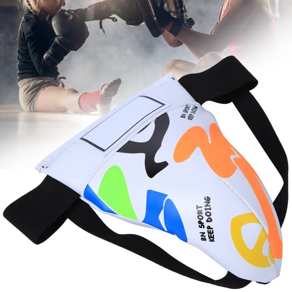 BN FIGHT Graffiti Barn Jockstrap Ljumsk Skydd Utrustning för Boxning Sanda Taekwondo Träning vit