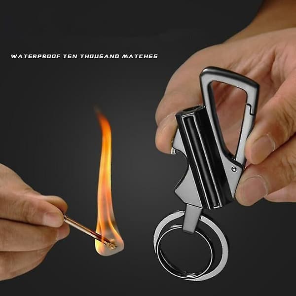 Lighter fits keychain, portable bottle opener, waterproof flint kerosene lighter for outdoor use
