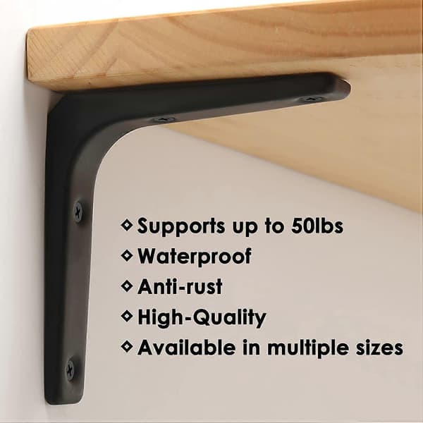 4 pcs Iron Wall Shelf Bracket, 4 x 4 inch Heavy Duty Shelf Support Bracket Decorative Angle Iron db