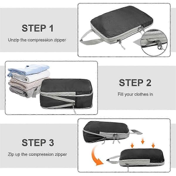 Compression Packing Cubes, 4-pack Ultralight Packing Cubes for Carry-on, Travel Packing for Suitcase Organizer Bag