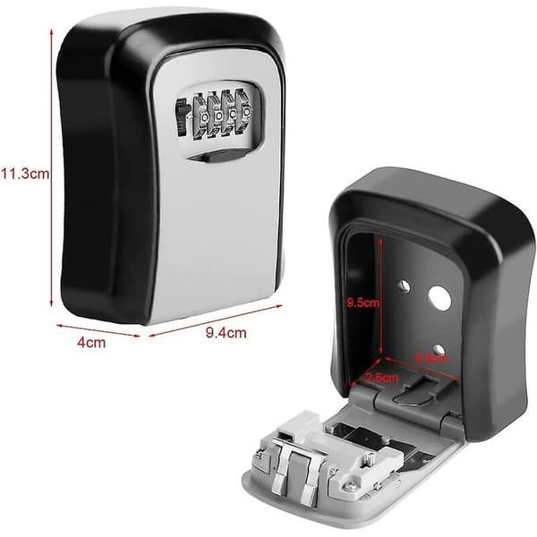 4-position Combination Key Box, Wall Mounted Key Storage for Secure Key Handover Indoors and Outdoors