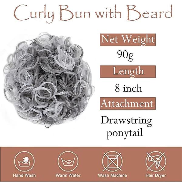Curly Drawstring Top Knot Hair Extension [DB] dark brown 8inch dark brown 8inch