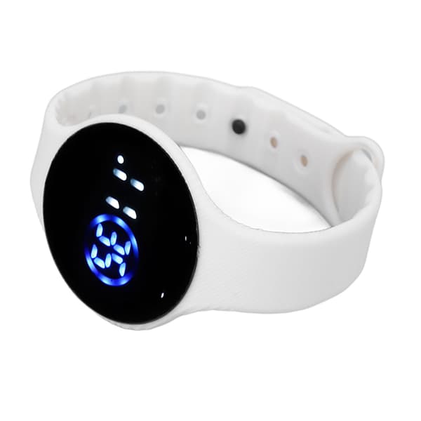 Kids Digital Watch, Waterproof Silicone Strap, Scratch Resistant LED Electronic Watch for Students, White