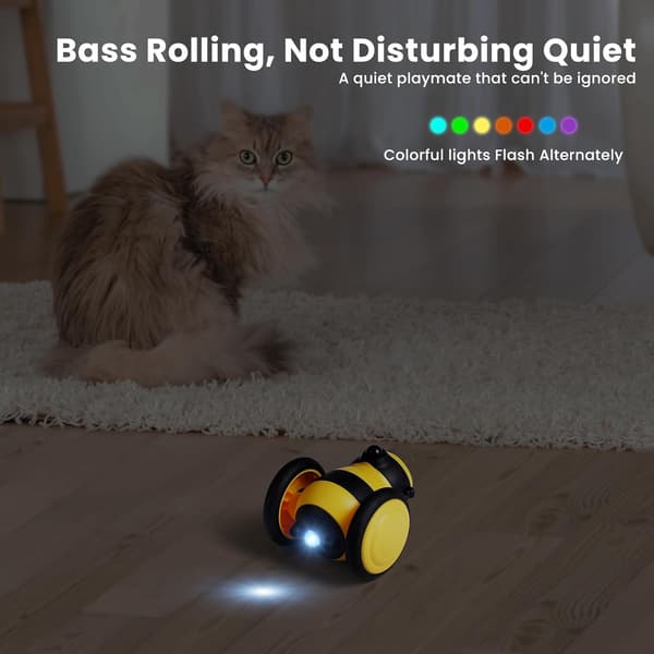 Cat Toy Indoor Cat Interactive Toy Automatic Ball with USB Rechargeable LED Tail Light