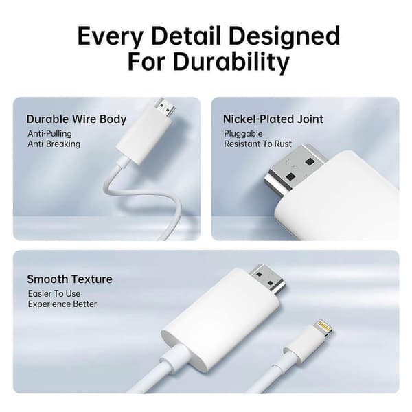 4m Lightning til HDMI-kabel 2K HD Digital AV-adapter Synkroniseringsskærmstik til iPhone til TV-projektor