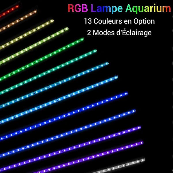 Aquarium LED Lamp 28 cm with Remote Control, LED Lighting with Timer for Freshwater Aquariums