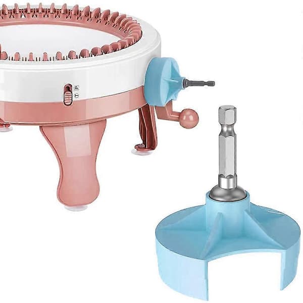 1 stk Strikkemaskinadapter med sekskantet stålbitsfeste for drill Hurtigstrikkeadapter Blå