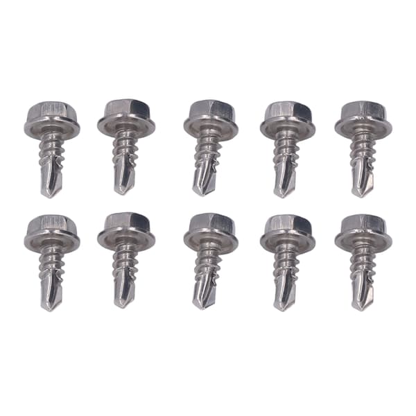 50pcs Self-Tapping Screw Hex Washer Stainless Steel 4.8x13mm Fastener Accessory Set Kit