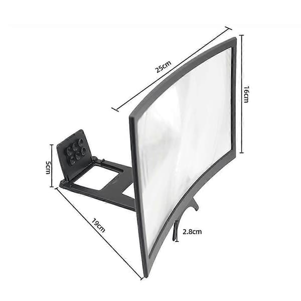1 pc 12 inch 3D Phone Screen Magnifier Curved Screen Magnifier Screen Amplifier (Black)