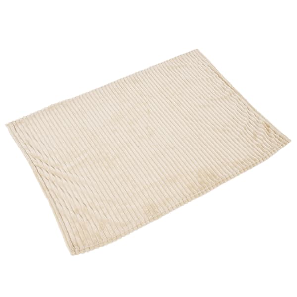 Flannel Blanket Plush Fluffy Lightweight Breathable Fine Craftsmanship Stylish Simple Soft Blanket Beige