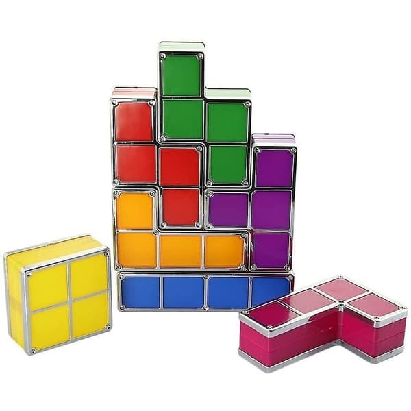Goods+Gadgets Lampe Bordlampe LED stablebart stemningslys Retro Tetris