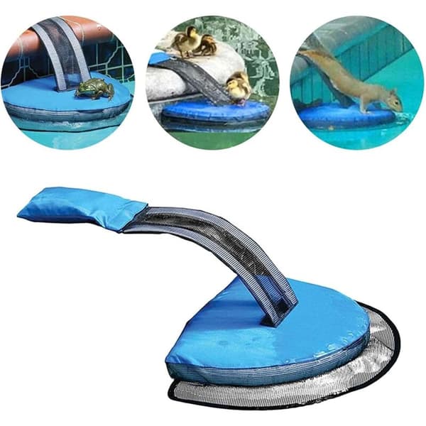 Inflatable Pool Escape Ramp, Portable Pool Safety Net for Squirrels, Turtles, Ducks, Frogs, Small Animal Bridge