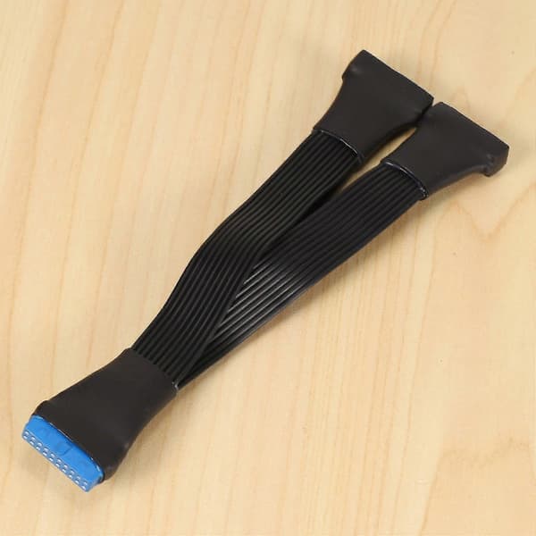 USB 3.0 19-ben 20-ben 1 til 2 strømforlængerkabel - Bundkort