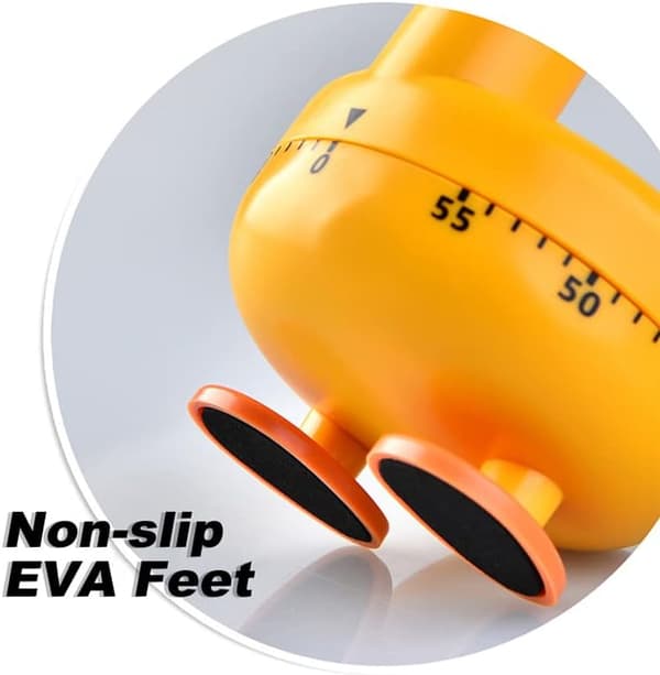 Kitchen Timer Cartoon Duck Shaped Egg Timer Mechanical Rotating Alarm with 60 Minutes, Kitchen Utensil - Gift and Home Use
