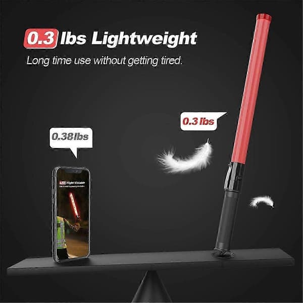 4-pack Traffic Baton 53 cm LED Traffic Control Baton Safety Light Stick with 2 Flashing Modes Air Traffic Controller