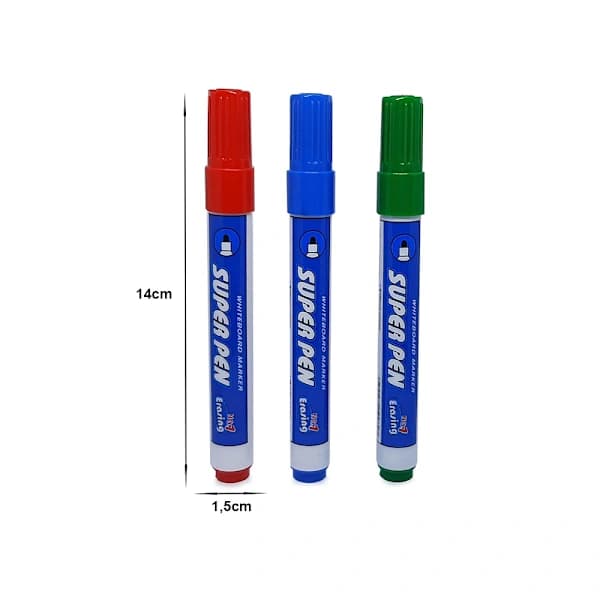4-pakning - Whiteboardtusjer / Whiteboardpenn - 4 farger
