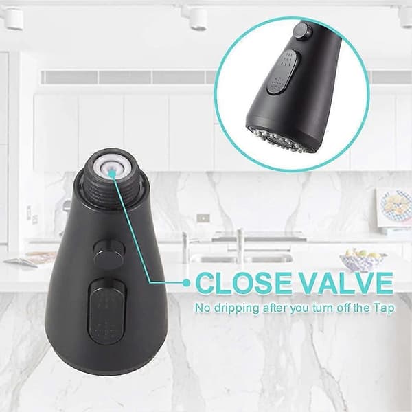 Faucet Spray Head, 2 Modes Adjustable Pull-Out Sprayer, Sink Sprayer for Kitchen Faucet, Bathroom, Toilet Replacement 1/2\" Interface (Black)