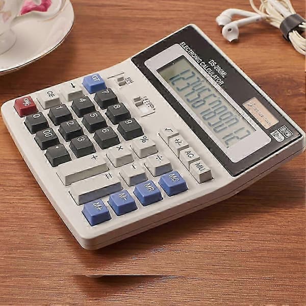 12-Digit Solar Battery Powered School Student Office Desk Electronic Calculator