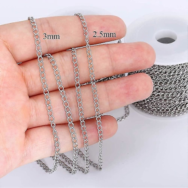 10 meter Rostfritt Stål Halsband Kedjor Smyckestillverkning Smyckeskedja Rulle [db]