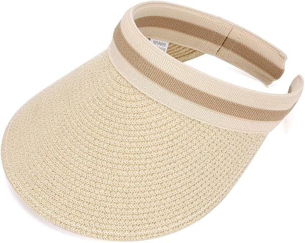 Bredskygget strandstrå golf solhat sommer kasket til kvinder (beige)