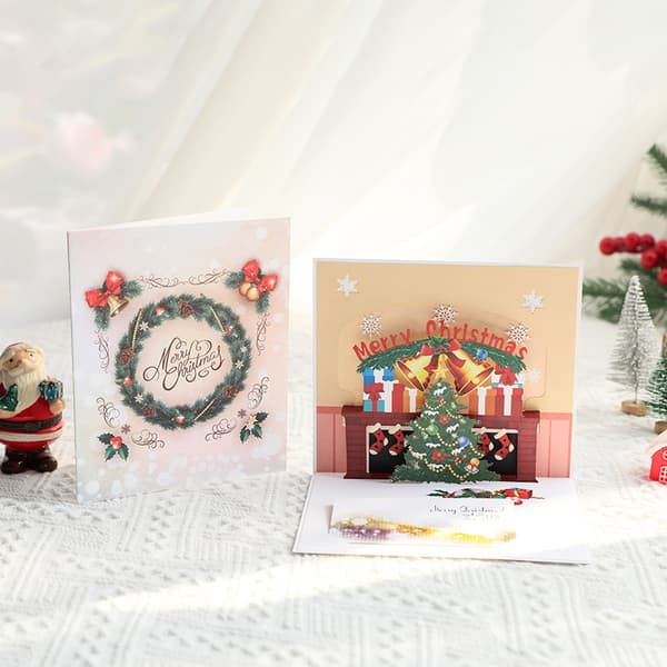 Glædelig Jul Pop Up-kort, 3D Popup Lykønskningskort Til Jul