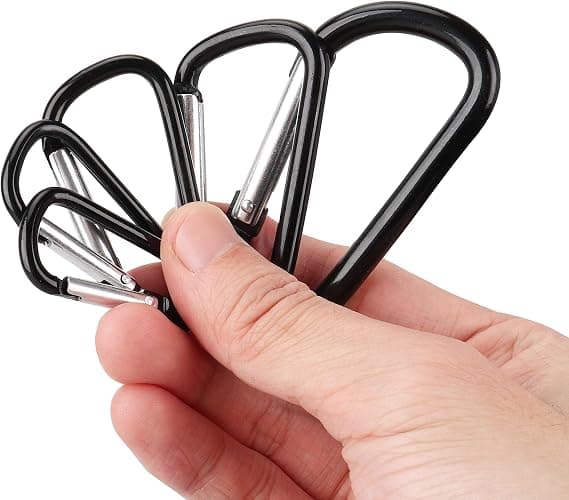 Alumiininen karabiinihaka avaimenperä 2,4 tuumaa, musta (10 kpl)