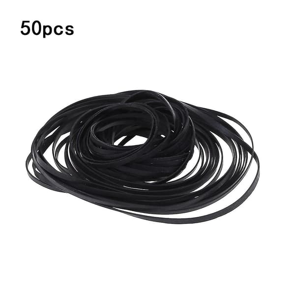 50-pak erstatningsremme til pladespiller, Walkman, DVD, CD-ROM, 3 mm brede gummibånd
