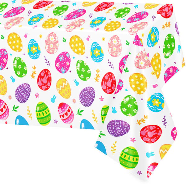 Easter Tablecloth 2026 with Colored Eggs and Bunnies 130x274cm (10pcs)