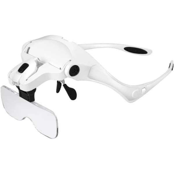 Hodebåndsforstørrelsesglass for vedlikehold med doble LED-lys, multilins