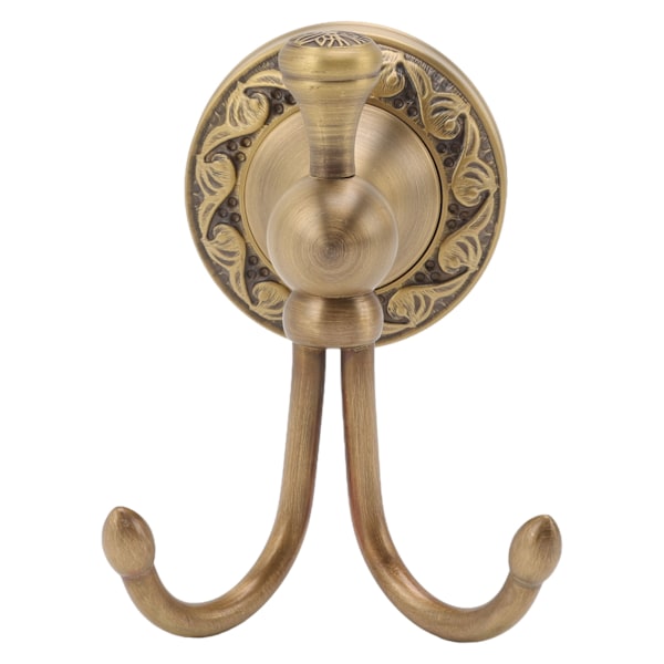 Brass Stainless Steel Retro Delicate Wall Mounted Double Hook Bathroom Hook