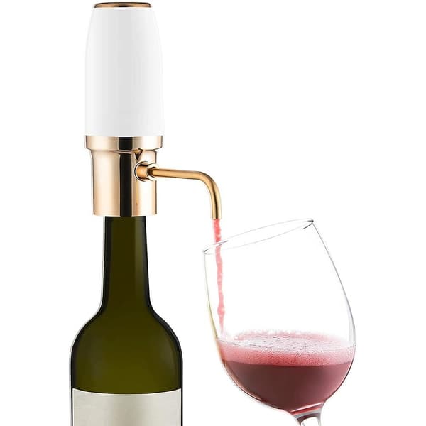 Electric Wine Aerator Pourer Automatic Smart Decanter Dispenser Rechargeable with -USB Cable B (FMY) White White