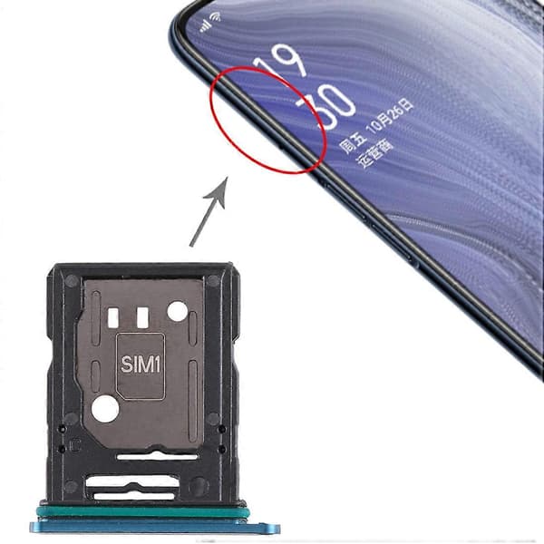 OPPO Reno 10x zoom SIM-korttipaikka + SIM-korttipaikka / Micro SD-korttipaikka sininen Blue
