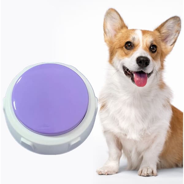 Pet Voice Training Button - 30 Second Recording, Compatible with Dogs, Cats, Puppies - Easy Training Buzzer for Pet Communication