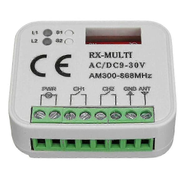 Garage Door Remote Control Receiver 433 868mhz Rx Multi 300-900mhz Ac/dc 9-30v Receiver With Remote Control [db]