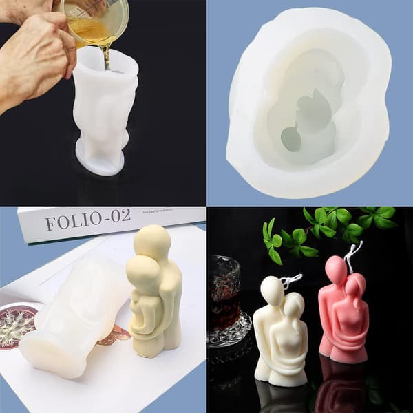 1-delt kropslysform, par silikonelysform, 3D silikonelysform, kropslysform til DIY og dekoration.
