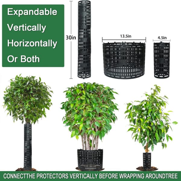 Pieces Tree Guard Black - Protective Tree Guard - Mesh Plant Protector Tree Tube for Seedlings, Plants, Expandable Weatherproof